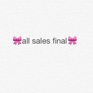 All sales are final